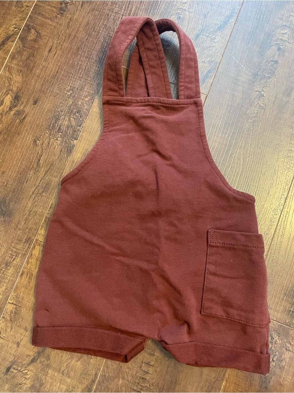 Kids Burgundy Cotton Short Overalls One-Piece
